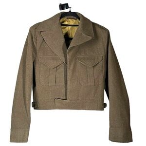 1957 Miller Gabbe Limited Medium Women's Military Jacket Vintage 50s Army Wool